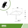 Ćwiek gwóźdź ozdobny piramida 40x40mm czarny mod.2