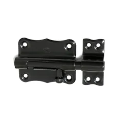 Zasuwka stalowa 70x56mm czarna mod. 384