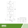 Zawias do drzwi sprężynowy 180x80mm aluminium brązowy mod. 3034