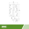Zawias do drzwi 120x80mm mosiądz lakierowany LEWY (pl) rozłączny mod.1107