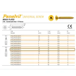 Wkręty mosiądzowane 3,5x20mm PZ Panelvit 100szt
