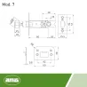 Zamek oszczędnościowy 60mm INOX mod.7 czoło 25x57mm
