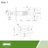 Zamek oszczędnościowy 70mm niklowany mod.7 czoło 25x57mm