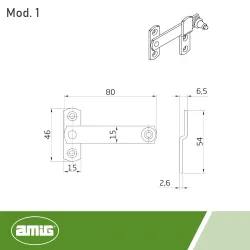 Zamknięcie okna 80mm mosiężne blokada furtki AMIG mod. 1