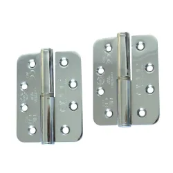 Zawias do drzwi 102x76mm stal chrom LEWY (pl) 2 szt.