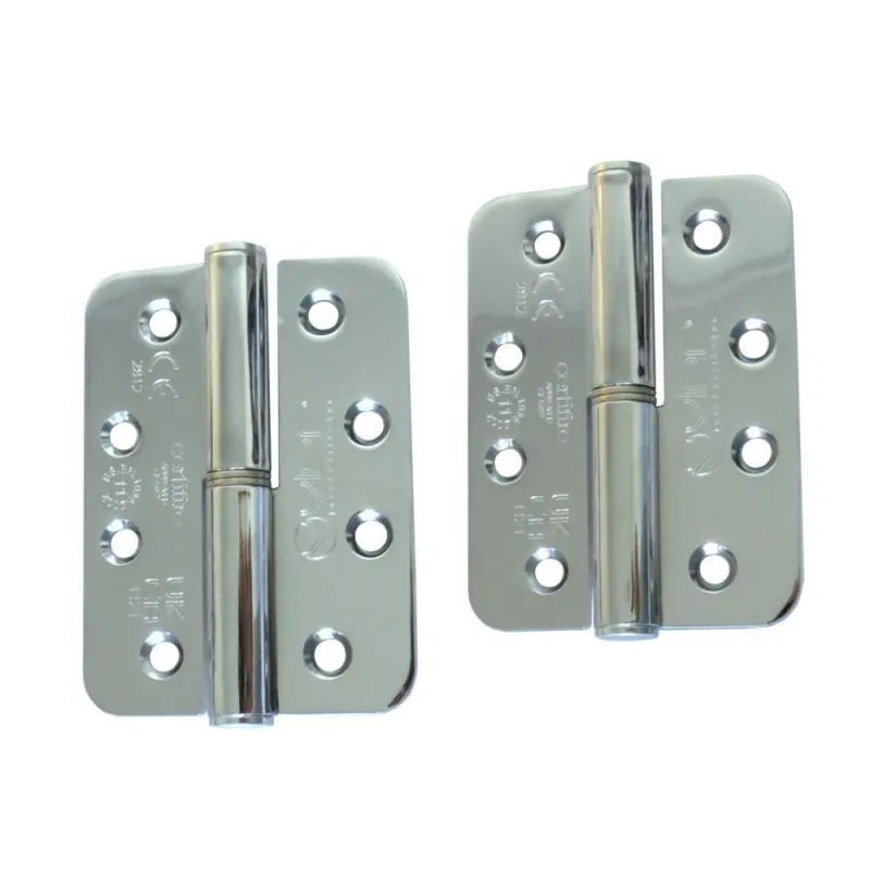 Zawias do drzwi 102x76mm stal chrom LEWY (pl) 2 szt.
