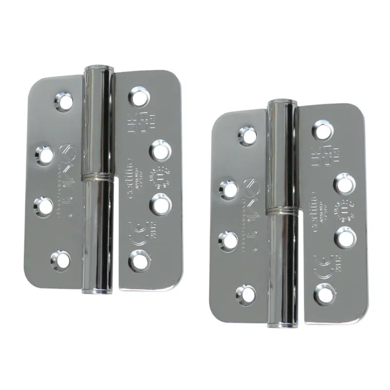 Zawias do drzwi 102x76mm chrom PRAWY (pl) 2 szt.