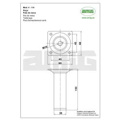 Noga 4-30x150 okrągła czarna