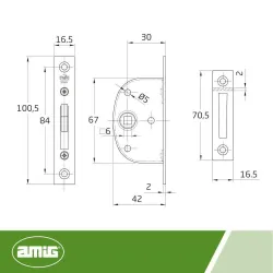 Zamek okienny 30mm mosiądzowany mod. 21