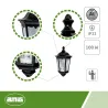 Lampa ogrodowa ścienna czarna kinkiet 440x250x120mm mod.5