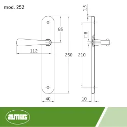 Klamka mosiądzowana pokojowa AMIG mod. 252