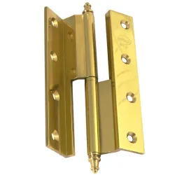 Zawias do drzwi 120x63mm mosiądz lakier. łamany rozłączny LEWY (pl) mod. 1207