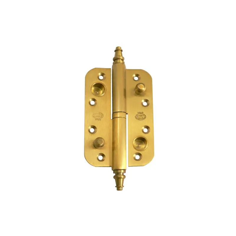 Zawias do drzwi antywyważeniowy 120x80mm mosiądz mat LEWY (pl) mod. 516