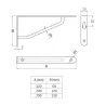 Wspornik półki stal nierdzewna INOX 120x60mm mod. 2000