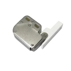 Zatrzask meblowy niklowany - biały plastik do frontów bezuchwytowych TIP-ON mod. 30