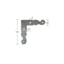Narożnik IPA 110x110x26x2,5mm galwanizowany 21624