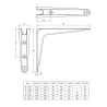Wspornik półki stalowy czarny 350x300mm mod. 6