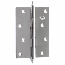 Zawias do drzwi 120x80mm mosiądz chrom połysk splatany mod. 1008