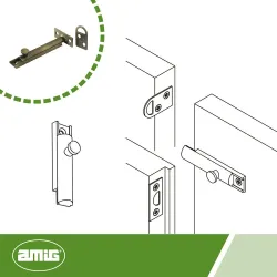 Zasuwka mosiężna złoto antyczne 40mm mod. 600 DIS