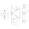Zamek łazienkowy do WC 70/50 chrom mat mod. 3100U