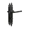 Klamka czarna do WC +pokrętło, szyld 270x36mm mod.106PW72