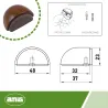 Odbój drewniany mahoń / brąz 48x23mm odbojnik podłogowy mod. 406