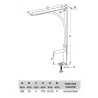 Wspornik półki montowany do blatu stalowy czarny 180x200mm mod. TOP