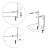 Wspornik półki montowany do blatu stalowy czarny 180x200mm mod. TOP