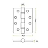 Zawias do drzwi 102x76mm stal nierdzewna INOX połysk splatany 3szt.