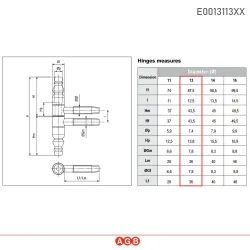 Zawias wkręcany ozdobny 13x87mm barok brązowy AGB mod. 131