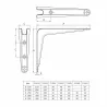 Wspornik półki stalowy biały 250x200mm mod. 6 (3521)