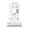 Kłódka szyfrowa 35mm aluminiowa srebrna combi mod.75 DIS