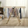 Suszarka na ubrania składana bambus 137x62x92cm czarny mod. AERIA-N13M