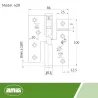 Zawias do drzwi 100x86mm stal nierdzewna INOX samozamykający LEWY (pl) mod. 428