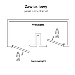 Zawias meblowy 60x40mm chrom połysk LEWY (pl) mod. 1006