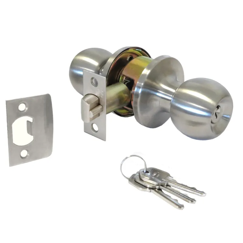 Gałka z zamkiem klucz-pokrętło INOX mod.610 wejściowa