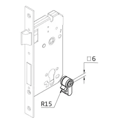 Adapter otworu YALE/WC trzp. 6mm AGB zmienia zamek na wkładkę na zamek do WC
