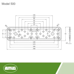 Łącznik płaski stalowy 200x50mm żółty ocynk mod.500 do konstrukcji drewnianych