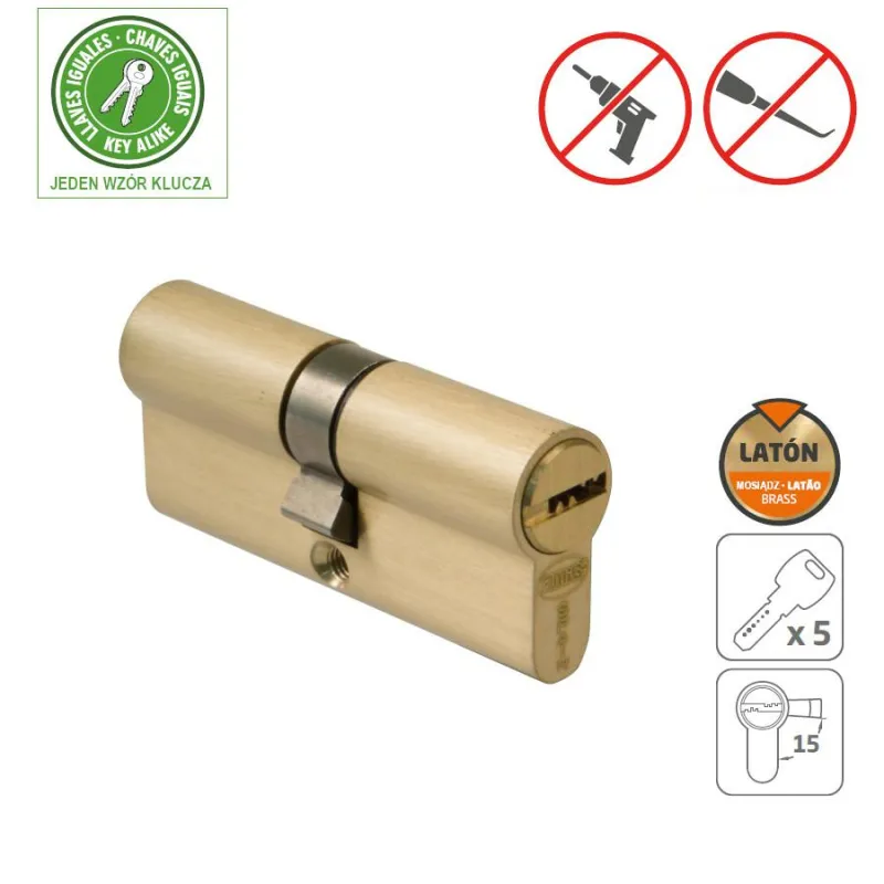Wkładka 9852-70 35/35 mosiężna satyn