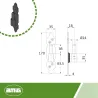 Trzpień zawiasu fi.14mm odsunięcie 16mm ozdobny czarny 170x35mm mod.8030