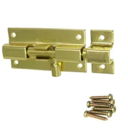 Zasuwka stalowa 60x30mm mosiądzowana mod. 390
