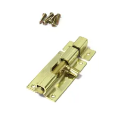 Zasuwka stalowa 60x30mm mosiądzowana mod. 390