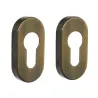 Szyld wkładki rozeta owalna 60x30mm złoto antyczne połysk 2szt. mod.277