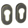 Szyld wkładki rozeta owalna 60x30mm brąz antyczny 2szt. mod.277