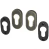 Szyld wkładki rozeta owalna 60x30mm brąz antyczny 2szt. mod.277