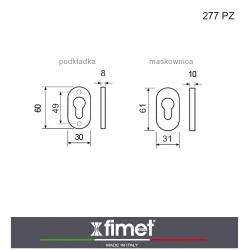 Szyld wkładki rozeta owalna 60x30mm czarny 2szt. mod.277