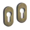 Szyld wkładki rozeta owalna 60x30mm brąz satyna 2szt. mod.277