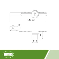 Zamek do szklanych Witryn 6mm dł. 140mm mod. 10A