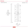 Zaczep kątowy 194x25x8,5mm mosiądzowany do zamka mod. SICUREZZA