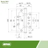 Zawias szczelinowy 100x76mm stal chrom mat 2szt. mod. BG1 EAN